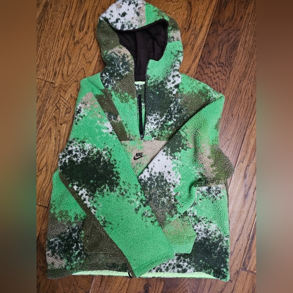 Nike Other - Nike NSW Sherpa Sport Essentials+ 1/2 Zip Hoodie Fleece, Men's Large, Green Camo